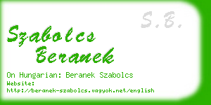 szabolcs beranek business card